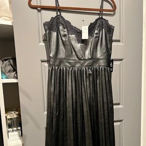 NWT Black Vegan Leather Cocktail Dress: Express size S